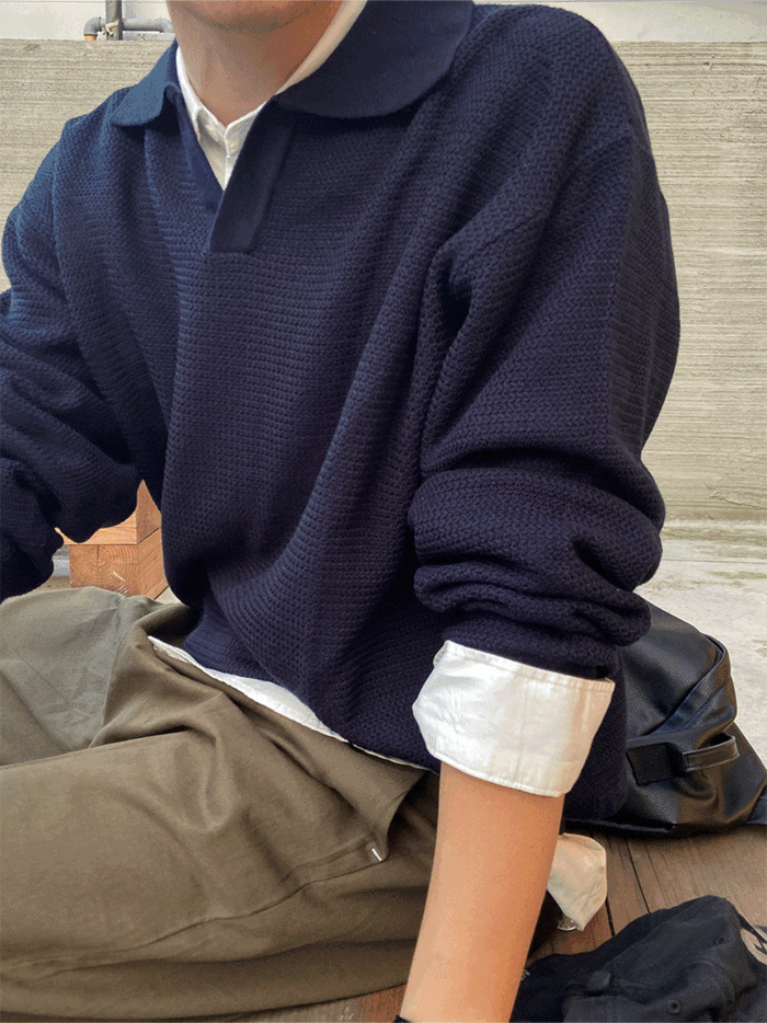 aper v-neck collar knit